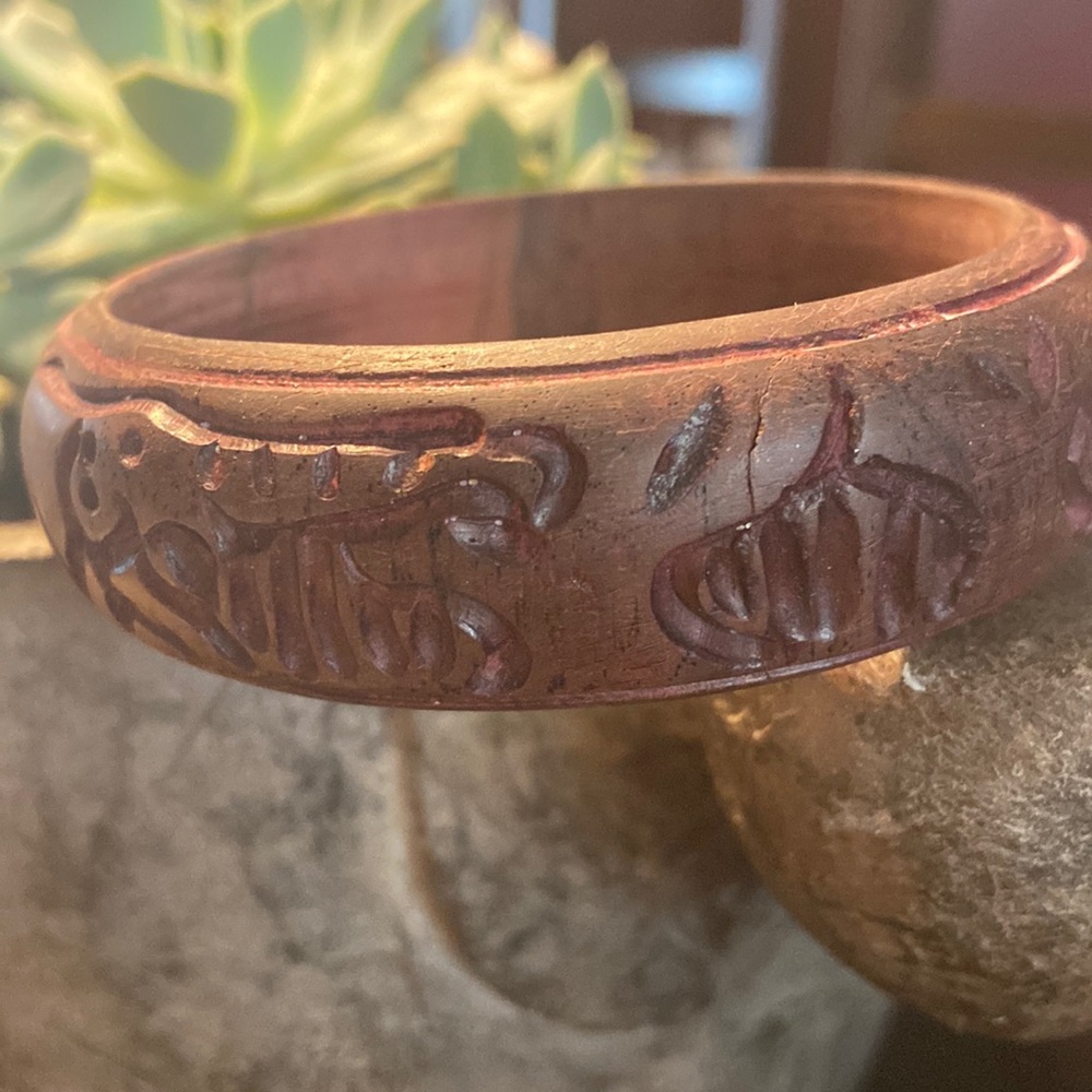 Wooden bracelet fits large wrist